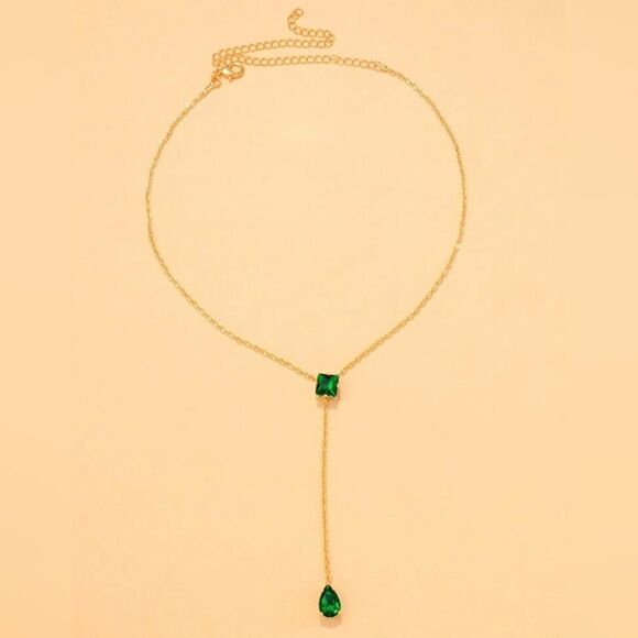 Elegant Gold and Green Necklace A1527 - Picture 2 of 5